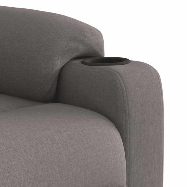 vidaXL Πολυθρόνα Μασάζ Ανακλινόμενη Taupe Υφασμάτινη
