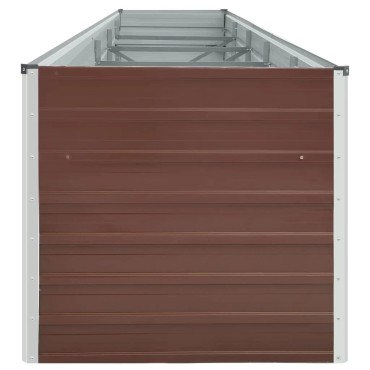 vidaXL Ζαρντινιέρα Υπερυψωμένη Καφέ 400x80x45 εκ. Γαλβαν. Χάλυβας