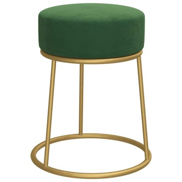 vidaXL Στρογγυλό Σκαμπό Hocker Πράσινο Βελούδινο 30x38cm