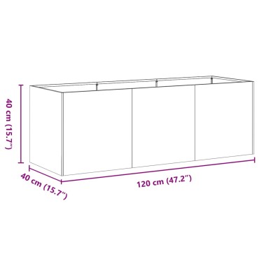 vidaXL Ζαρντινιέρα 120x40x40 εκ. από Γαλβανισμένο Ατσάλι