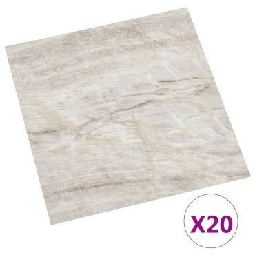 vidaXL Δάπεδο Αυτοκόλλητο Μπεζ 20 τεμ. 1,86 μ² από PVC