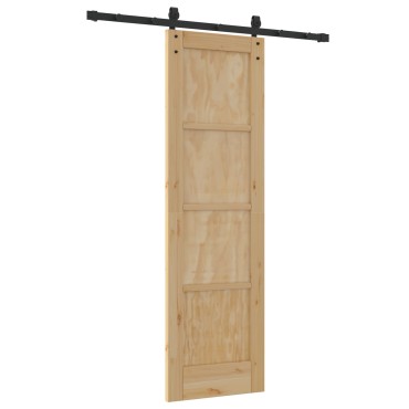 vidaXL Σύρτης Πόρτα με Σετ Υλικών 61x198.5 εκ. Στερεού Ξύλου Πεύκου