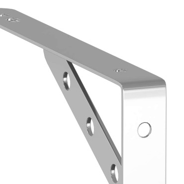 vidaXL Στηρίγματα Ραφιών 4 τεμ. Ασημί 23,5x2,5x15,5 Ανοξείδωτο Ατσάλι 23,5x2,5x15,5cm