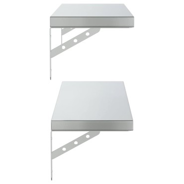 vidaXL Ράφια Τοίχου 2 τεμ. Ασημί 75x23,5cm Ανοξείδωτο Ατσάλι