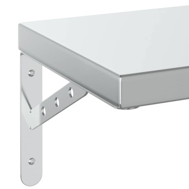 vidaXL Ράφια Τοίχου 2 τεμ. Ασημί 75x23,5cm Ανοξείδωτο Ατσάλι