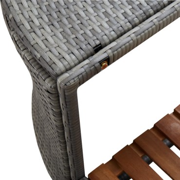 vidaXL Πλαίσιο Σπα/Υδρομασάζ Τετράγωνο Γκρι 268x268x55 εκ Συνθ. Ρατάν