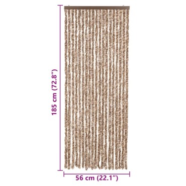vidaXL Σήτα Εντόμων Μπεζ/ Σκούρο Καφέ 56x185 εκ. από Σενίλ