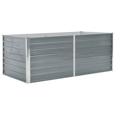 vidaXL Ζαρντινιέρα Ψηλή Γκρι 160 x 80 x 45 εκ. Γαλβανισμένος Χάλυβας