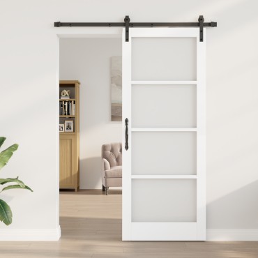 vidaXL Συρόμενη Πόρτα με Σετ Αξεσουάρ 'ORKDAL' Λευκή 83x211 εκ.
