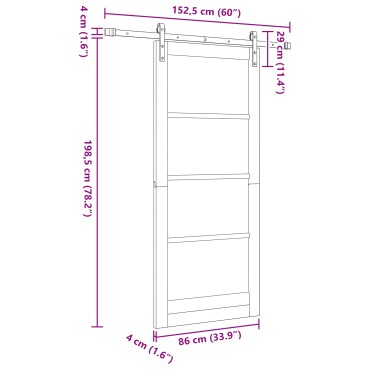 vidaXL Συρόμενη Πόρτα με Σετ Υλικών 'ORKDAL' Λευκό 86x198.5 εκ.