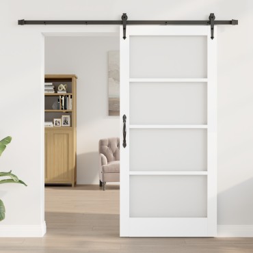 vidaXL Συρόμενη Πόρτα με Σετ Υλικών 'ORKDAL' Λευκή 93x202 cm