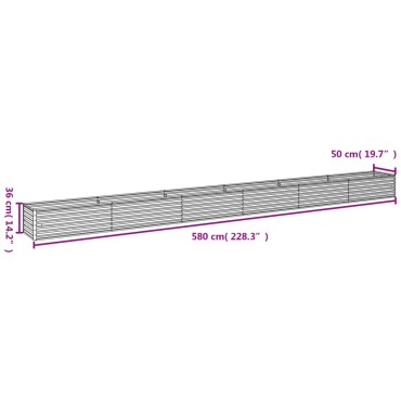 vidaXL Ζαρντινιέρα 580 x 50 x 36 εκ. από Ατσάλι Σκληρυθέν στον Αέρα