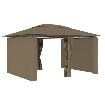 vidaXL Τέντα Εκδηλώσεων Κήπου με Κουρτίνες Taupe 4 x 3 μ. 180 γρ/μ²