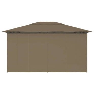 vidaXL Τέντα Εκδηλώσεων Κήπου με Κουρτίνες Taupe 4 x 3 μ. 180 γρ/μ²