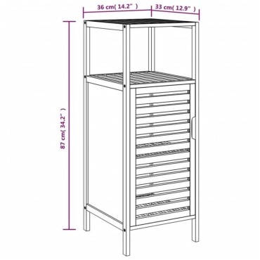 vidaXL Ντουλάπι Μπάνιου με Ράφι 36x33x87cm από Μπαμπού 1 τεμ.