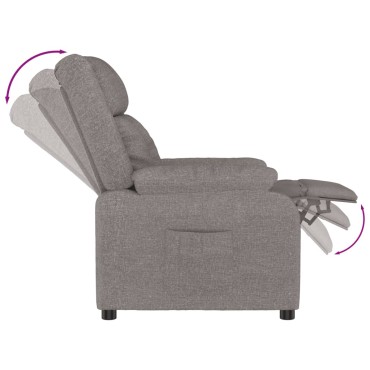 vidaXL Πολυθρόνα Ανακλινόμενη Taupe Υφασμάτινη 82x93x96cm 1 τεμ.