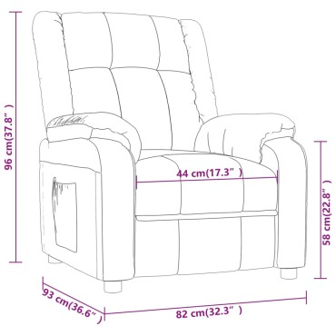 vidaXL Πολυθρόνα Ανακλινόμενη Taupe Υφασμάτινη 82x93x96cm 1 τεμ.