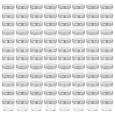 vidaXL Βάζα Μαρμελάδας 96 τεμ. 110 ml Γυάλινα με Ασημένια Καπάκια