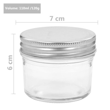 vidaXL Βάζα Μαρμελάδας 96 τεμ. 110 ml Γυάλινα με Ασημένια Καπάκια