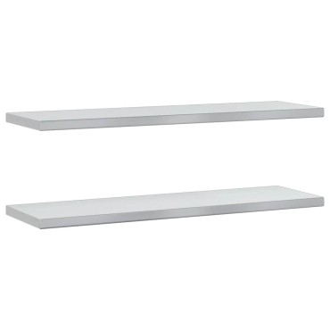 vidaXL Ράφια Τοίχου 2 τεμ. Ασημί 100x30x3cm Ανοξείδωτο Ατσάλι