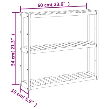 vidaXL Ράφι Μπάνιου 3 Επιπέδων Επιτοίχιο 60x15x54 εκ. από Μπαμπού