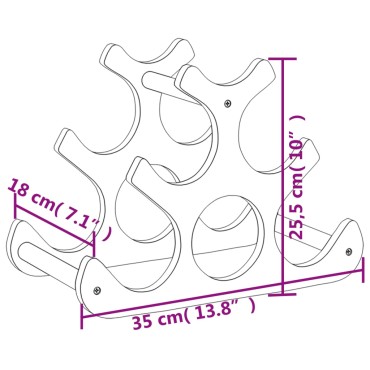 vidaXL Κάβα Κρασιών για 6 Φιάλες 35x18x25,5 από Μπαμπού 35x18x25,5cm 1 τεμ.
