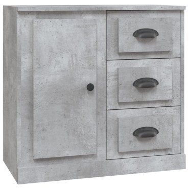 vidaXL Μπουφές Γκρι Σκυροδέματος 70x35,5x67,5cm Επεξεργασμένο Ξύλο 1 τεμ.