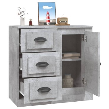 vidaXL Μπουφές Γκρι Σκυροδέματος 70x35,5x67,5cm Επεξεργασμένο Ξύλο 1 τεμ.