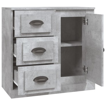 vidaXL Μπουφές Γκρι Σκυροδέματος 70x35,5x67,5cm Επεξεργασμένο Ξύλο 1 τεμ.