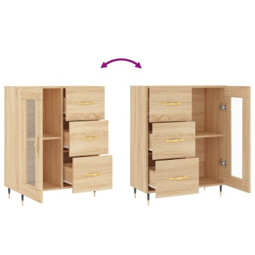 vidaXL Ντουλάπι Sonoma Δρυς 69,5x34x90cm από Επεξεργασμένο Ξύλο 1 τεμ.