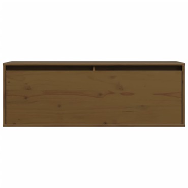vidaXL Ντουλάπι Τοίχου Καφέ Μελί 100x30x35cm από Μασίφ Ξύλο Πεύκου 1 τεμ.