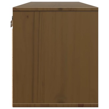 vidaXL Ντουλάπι Τοίχου Καφέ Μελί 100x30x35cm από Μασίφ Ξύλο Πεύκου 1 τεμ.