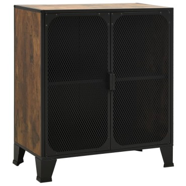 vidaXL Ντουλάπι Αποθήκευσης Ρουστίκ Καφέ 72x36x82cm Μέταλλο / MDF 1 τεμ.