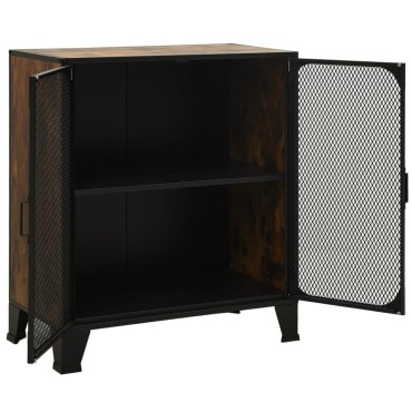 vidaXL Ντουλάπι Αποθήκευσης Ρουστίκ Καφέ 72x36x82cm Μέταλλο / MDF 1 τεμ.