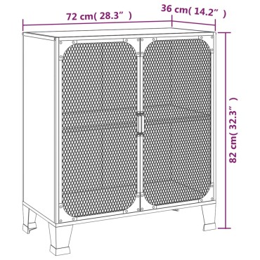 vidaXL Ντουλάπι Αποθήκευσης Ρουστίκ Καφέ 72x36x82cm Μέταλλο / MDF 1 τεμ.