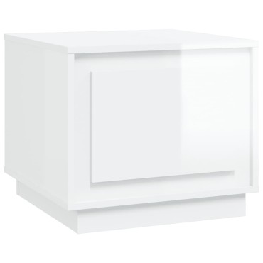 vidaXL Τραπεζάκι Σαλονιού Γυαλ. Λευκό 51x50x44cm Επεξεργ. Ξύλο 1 τεμ.
