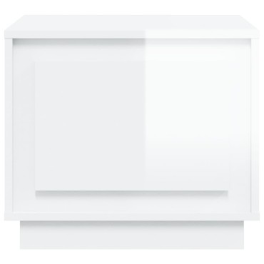 vidaXL Τραπεζάκι Σαλονιού Γυαλ. Λευκό 51x50x44cm Επεξεργ. Ξύλο 1 τεμ.
