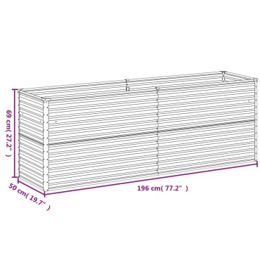 vidaXL Ζαρντινιέρα 196 x 50 x 69 εκ. από Ατσάλι Σκληρυθέν στον Αέρα