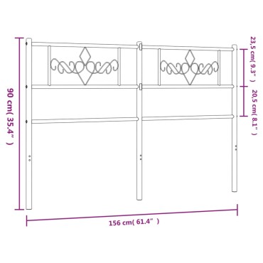 vidaXL Κεφαλάρι Λευκό Μεταλλικό 156x3x90cm 1 τεμ.