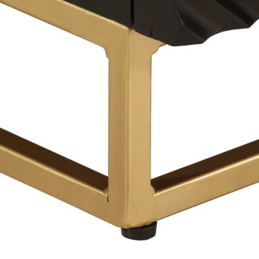 vidaXL Έπιπλο Τηλεόρασης Μαύρο 110x30x40cm Μασίφ Ξύλο Μάνγκο & Σίδηρος 1 τεμ.