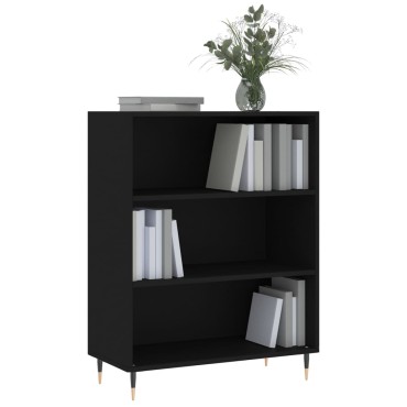 vidaXL Βιβλιοθήκη Μαύρη 69,5x32,5x90cm από Επεξεργασμένο Ξύλο 1 τεμ.