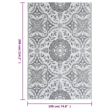 vidaXL Χαλί εξωτερικού χώρου ARAKIL ανοιχτό γκρι 190x290 cm PP