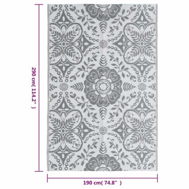 vidaXL Χαλί εξωτερικού χώρου ARAKIL ανοιχτό γκρι 190x290 cm PP