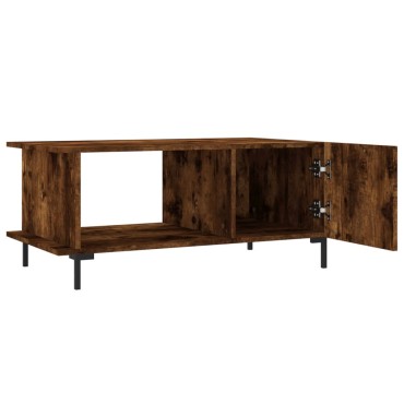vidaXL Τραπεζάκι Σαλονιού Καπνιστή Δρυς 90x50x40cm Επεξεργασμ. Ξύλο 1 τεμ.