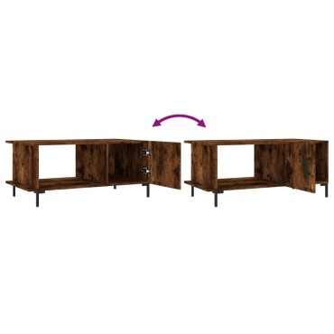 vidaXL Τραπεζάκι Σαλονιού Καπνιστή Δρυς 90x50x40cm Επεξεργασμ. Ξύλο 1 τεμ.