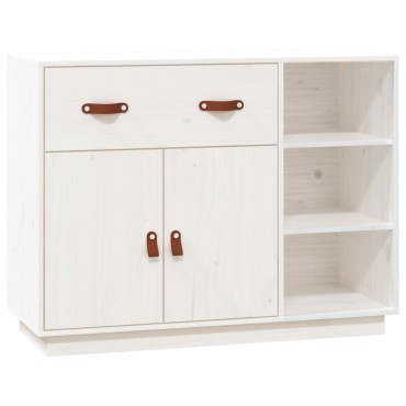 vidaXL Μπουφές Λευκό 98,5x40x75cm από Μασίφ Ξύλο Πεύκου 1 τεμ.