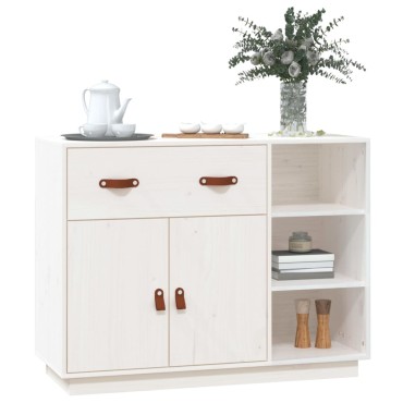 vidaXL Μπουφές Λευκό 98,5x40x75cm από Μασίφ Ξύλο Πεύκου 1 τεμ.