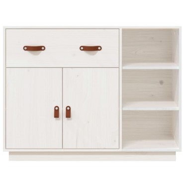 vidaXL Μπουφές Λευκό 98,5x40x75cm από Μασίφ Ξύλο Πεύκου 1 τεμ.