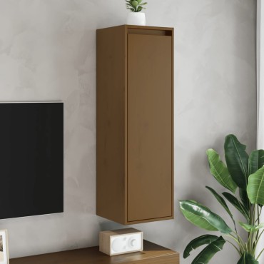 vidaXL Ντουλάπι Τοίχου Καφέ Μελί 30x30x100cm Μασίφ Ξύλο Πεύκου 1 τεμ.