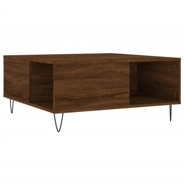 vidaXL Τραπεζάκι Σαλονιού Καφέ Δρυς 80x80x36,5cm Επεξεργασμένο Ξύλο 1 τεμ.
